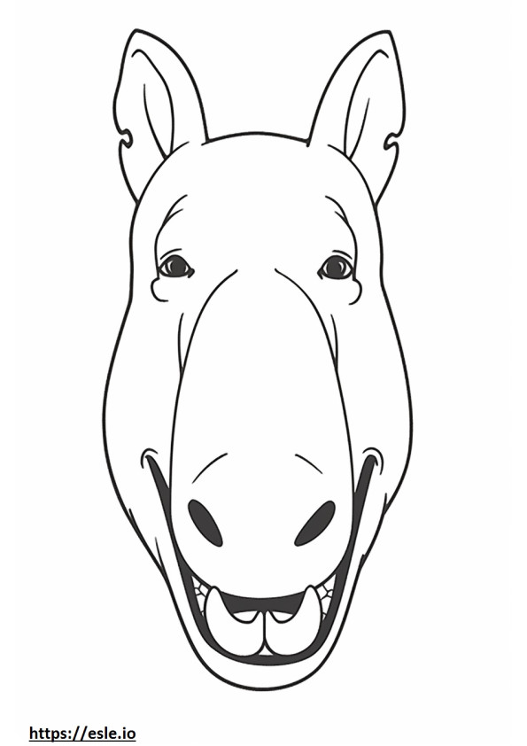Bullterrier-Lächeln-Emoji ausmalbild