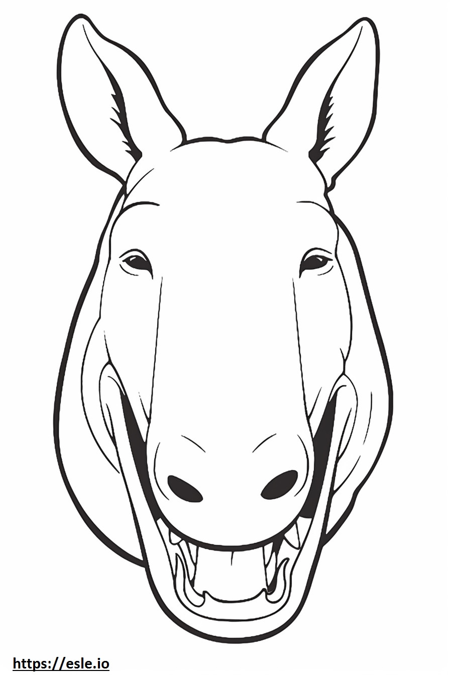 Emoji de sonrisa de bull terrier para colorear e imprimir