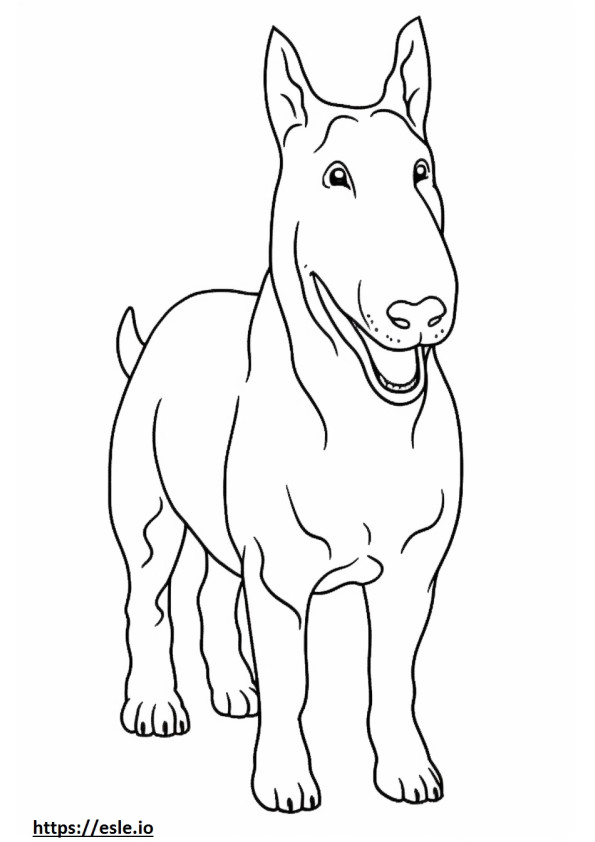Bull terrier feliz para colorear e imprimir