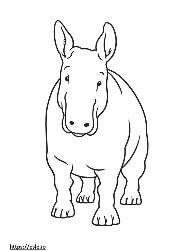 bull terrier kawaii para colorear e imprimir