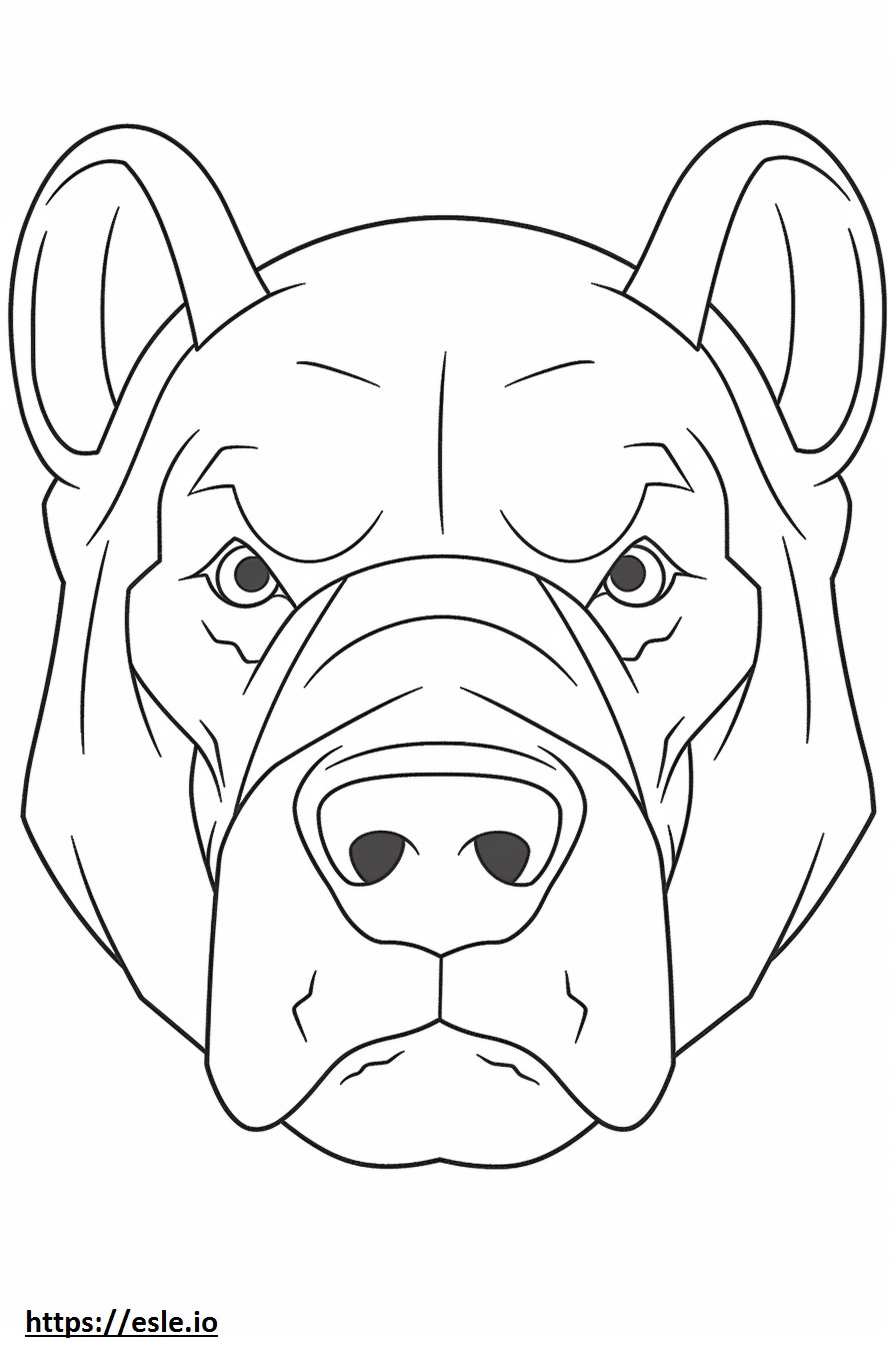 Bulldog-gezicht kleurplaat kleurplaat