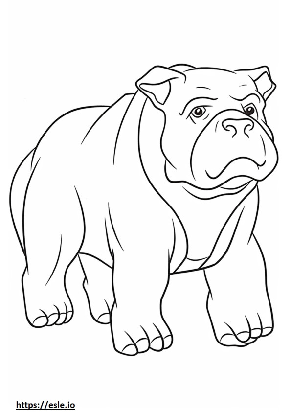 Bulldog baby coloring page