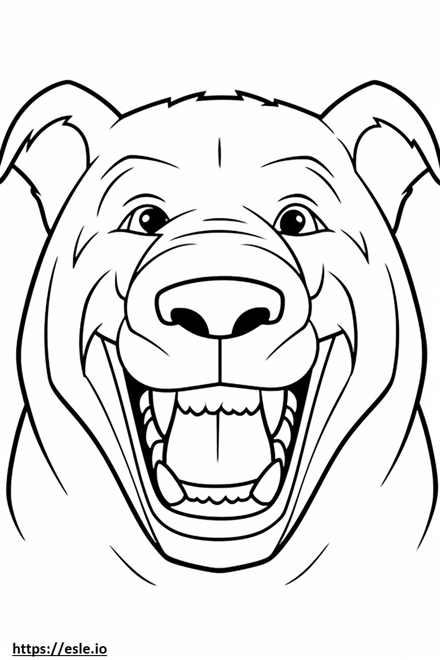 Emoji de sonrisa de bulldog para colorear e imprimir