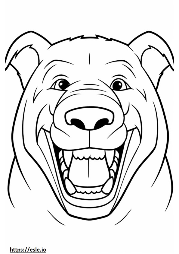 Emoji de sonrisa de bulldog para colorear e imprimir