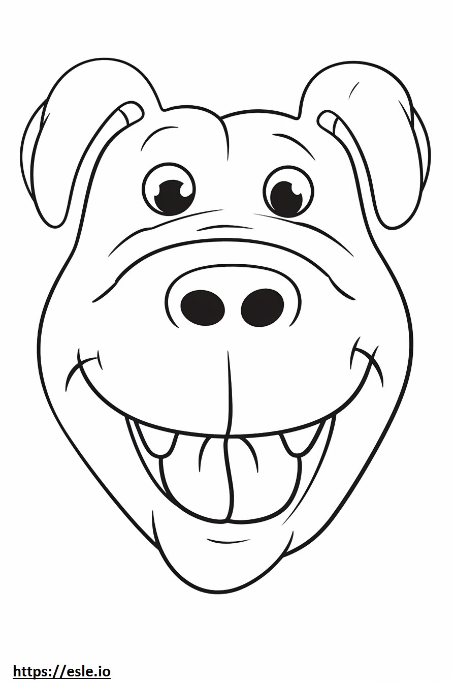 Bulldog smile emoji coloring page