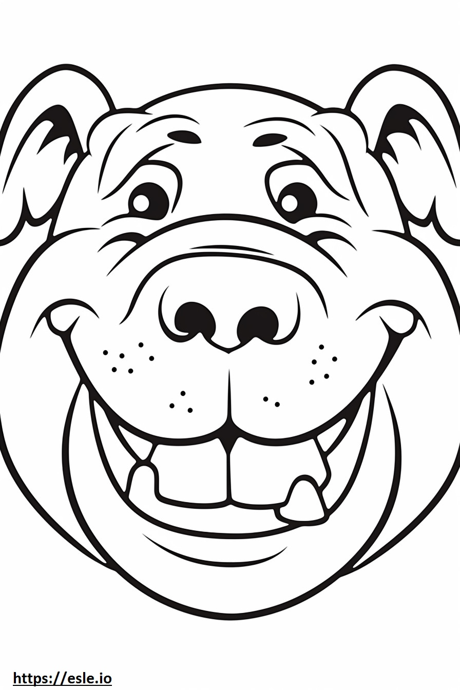 Bulldog gülümseme emojisi boyama