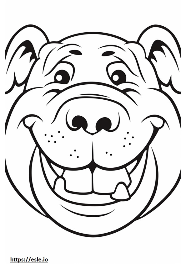 Bulldog smile emoji coloring page