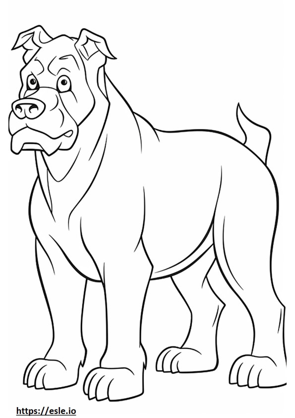 Bulldog cartoon coloring page