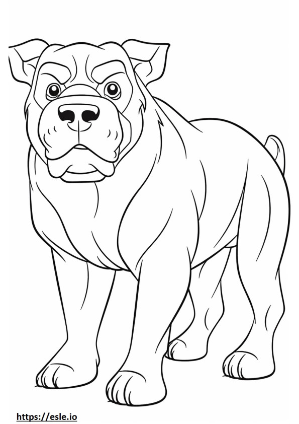 Bulldog cartoon coloring page