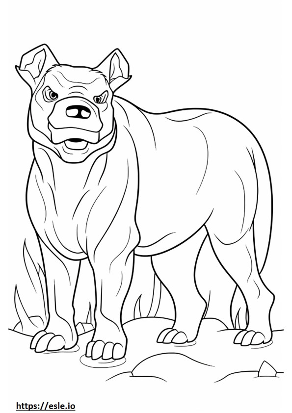 Bulldog cute coloring page