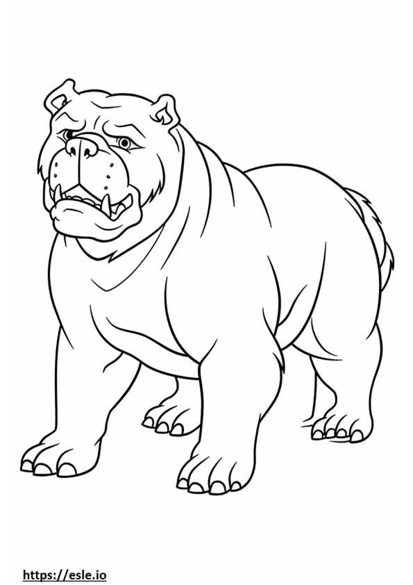 lindo bulldog para colorear e imprimir