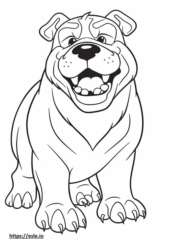 Bulldog happy coloring page