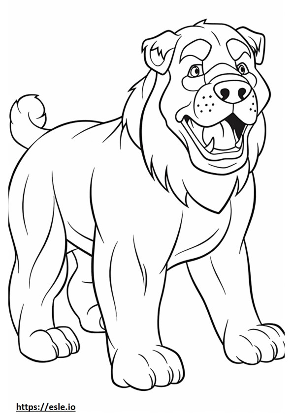 Bulldog happy coloring page