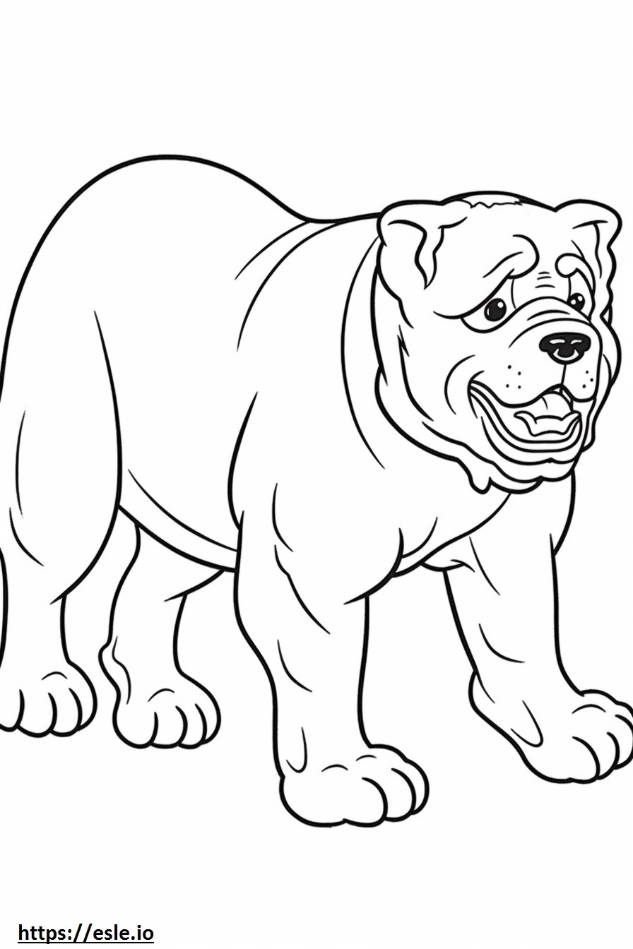 bulldog jugando para colorear e imprimir