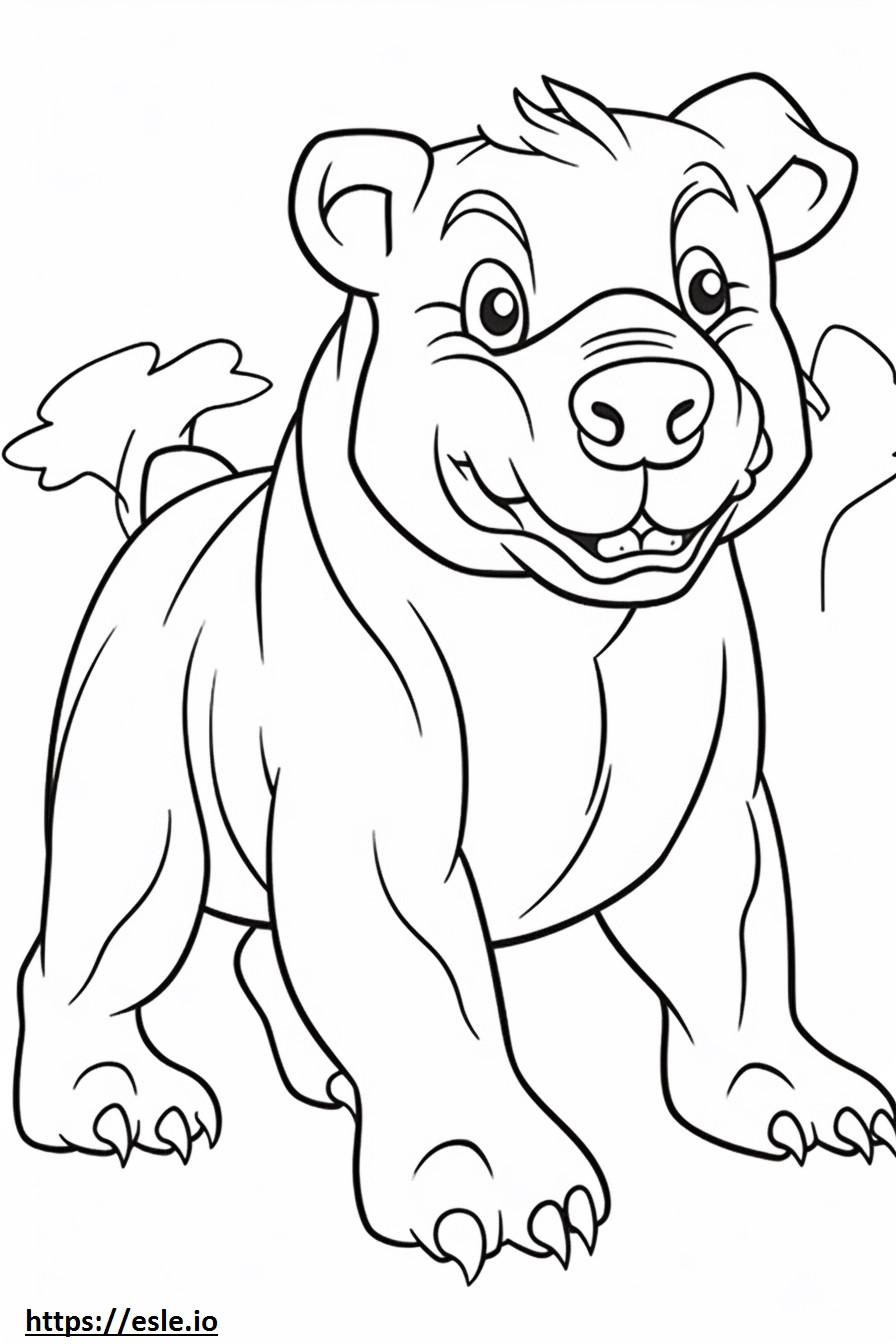 Bulldog Kawaii para colorear e imprimir