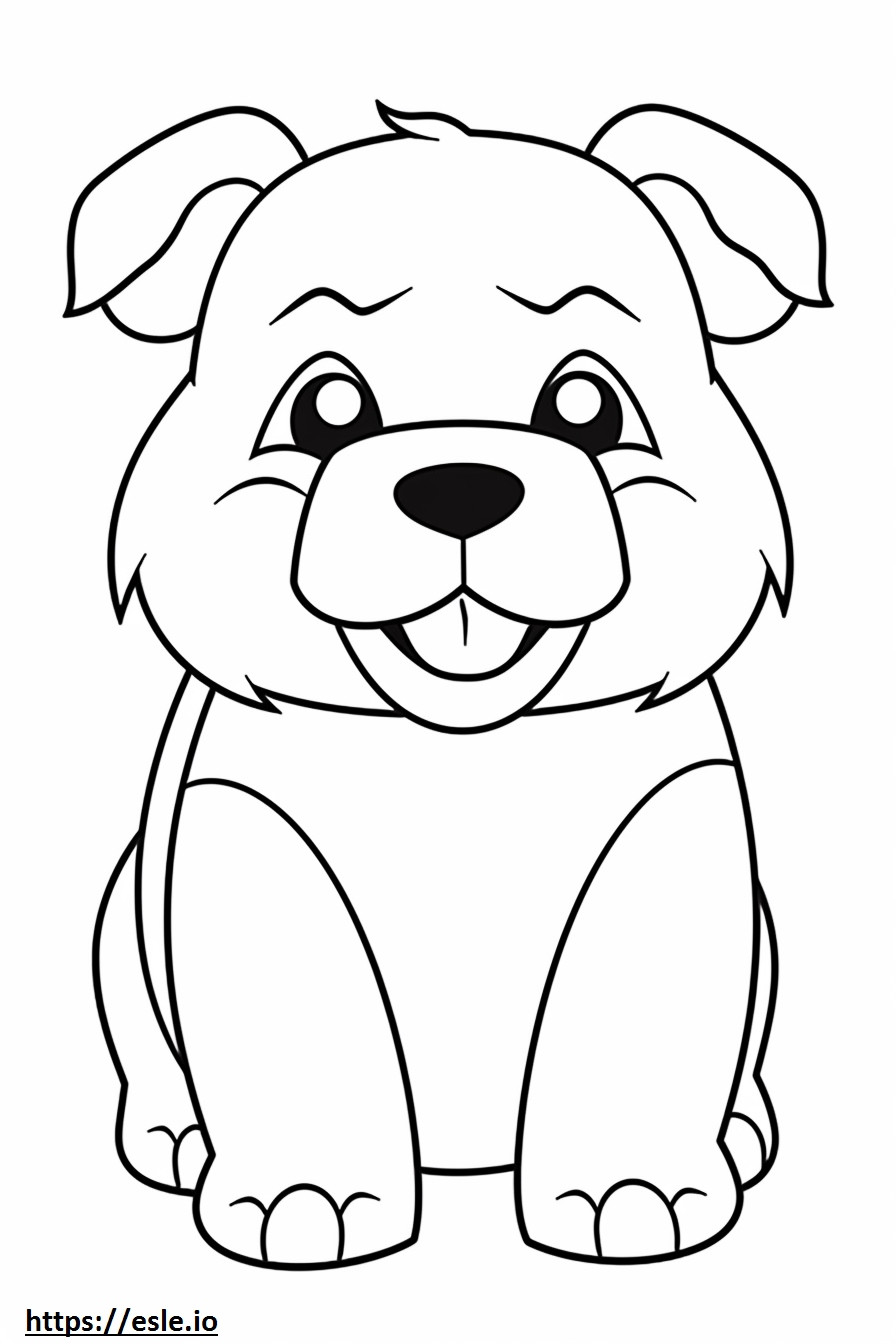 Bulldog Kawaii coloring page