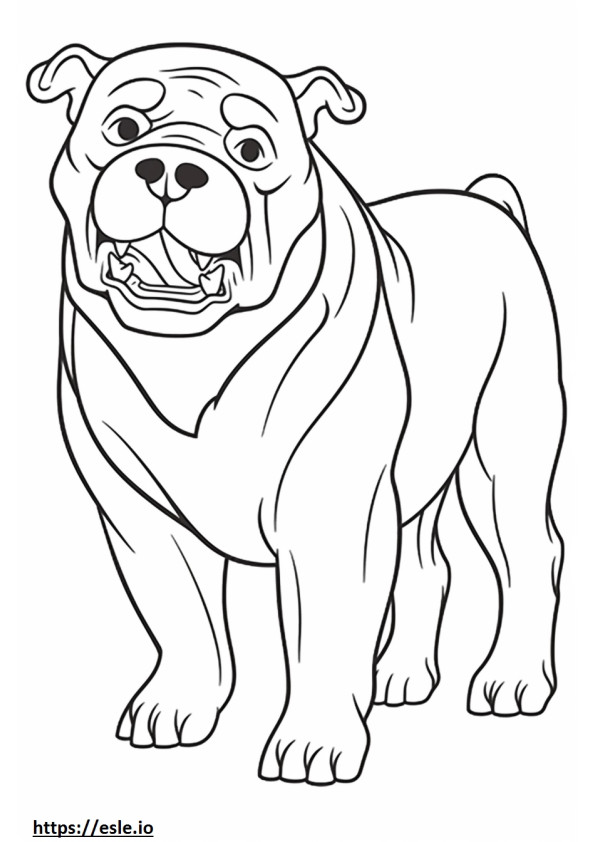 Bulldog-ystävällinen värityskuva