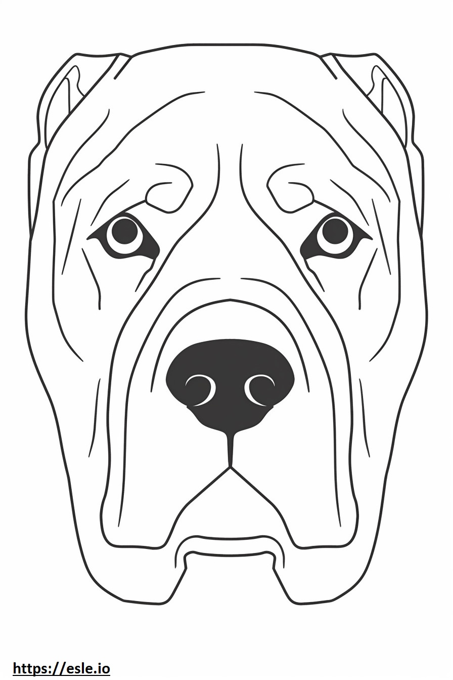 Coloriage Visage de Bullmastiff à imprimer