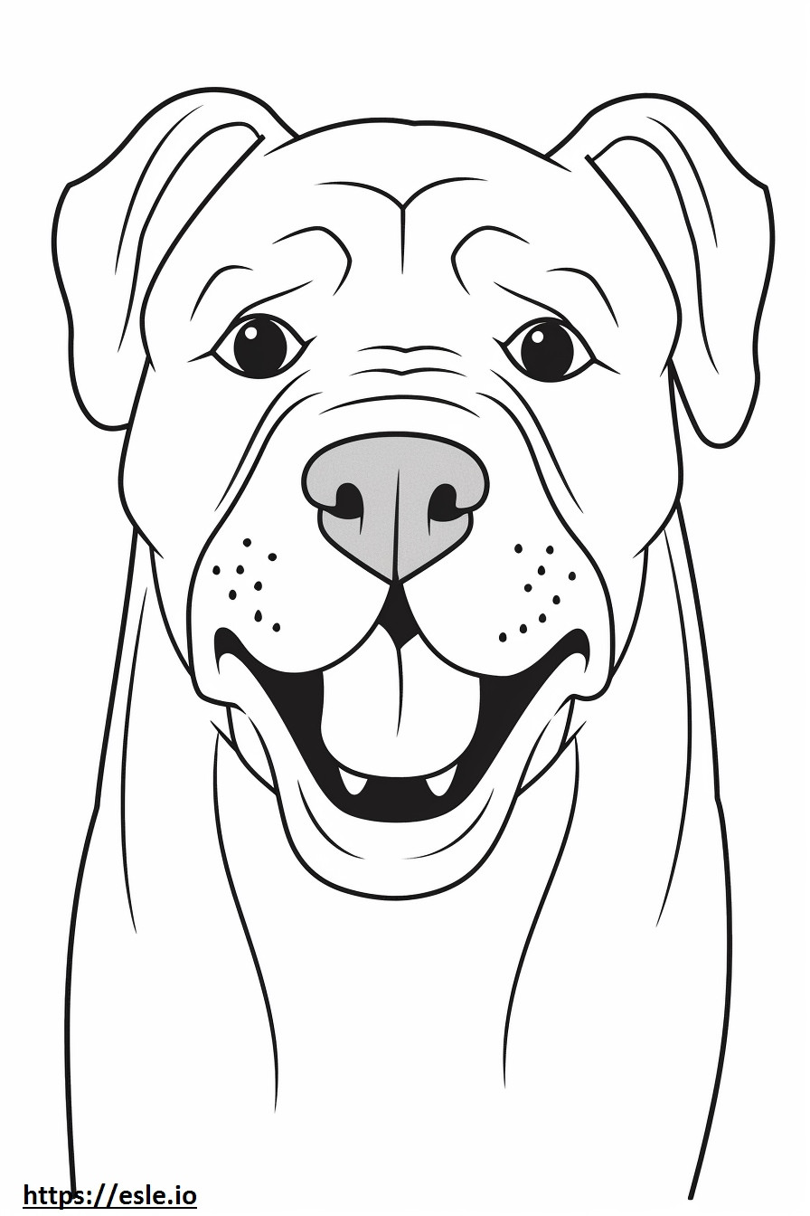 Emoji de sorriso de Bullmastiff para colorir