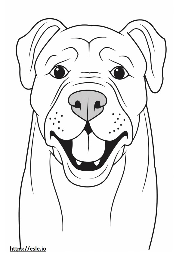 Emoji de sonrisa de bullmastiff para colorear e imprimir