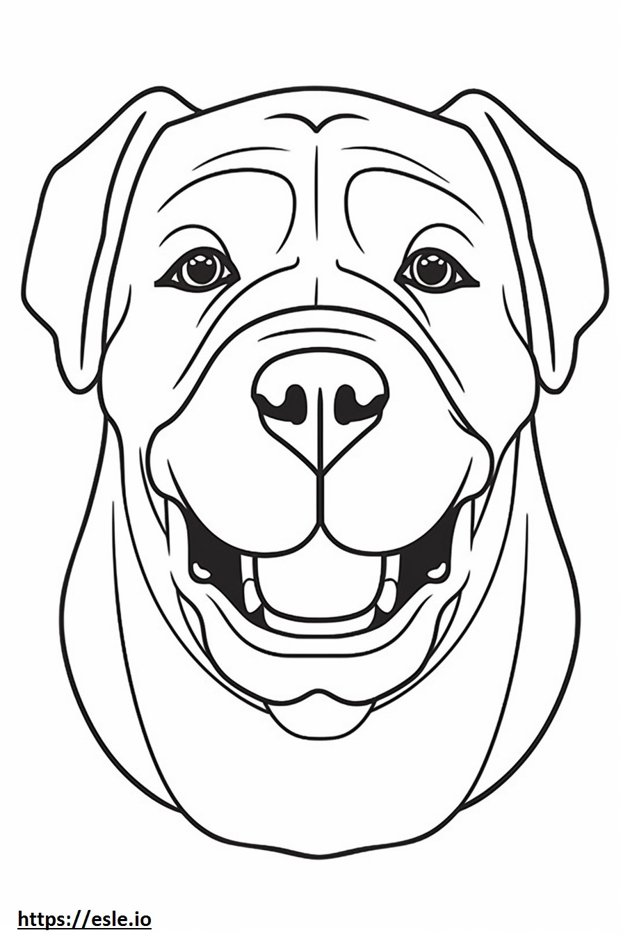 Emoji de sonrisa de bullmastiff para colorear e imprimir