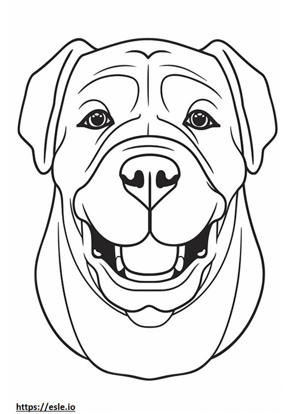 Emoji cu zâmbet Bullmastiff de colorat