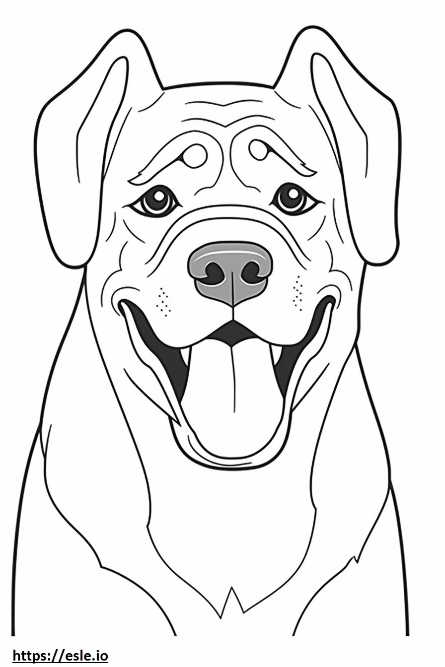 Emoji de sorriso de Bullmastiff para colorir
