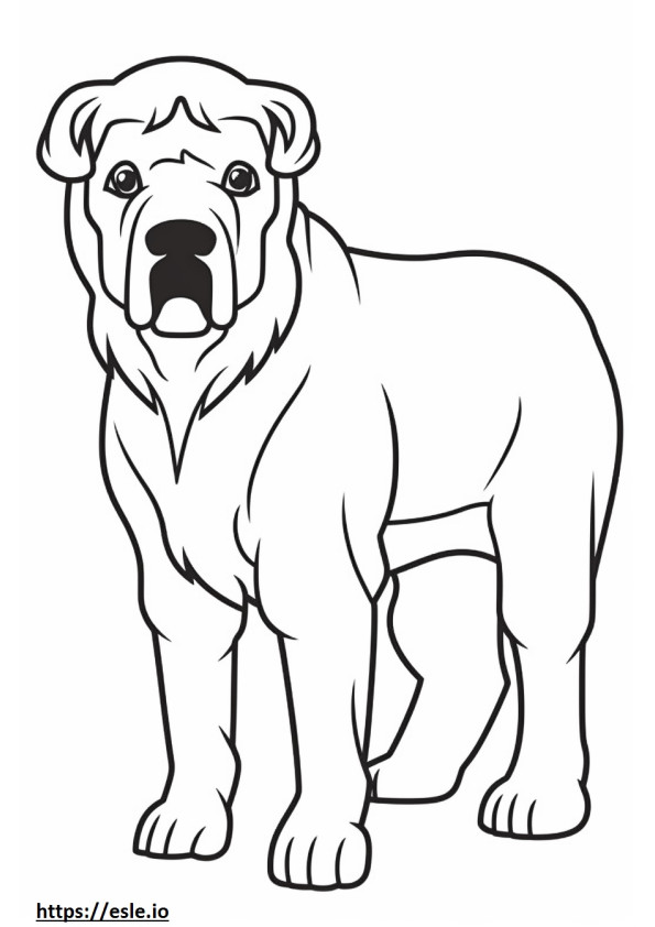 Bullmastiffi Kawaii värityskuva
