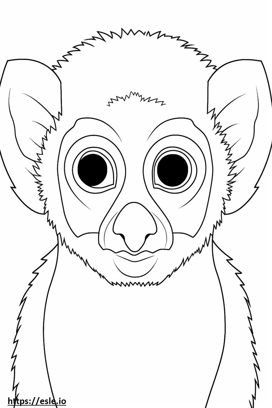 Bush Baby face coloring page