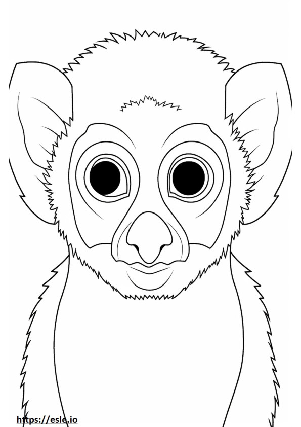 Bush Baby face coloring page