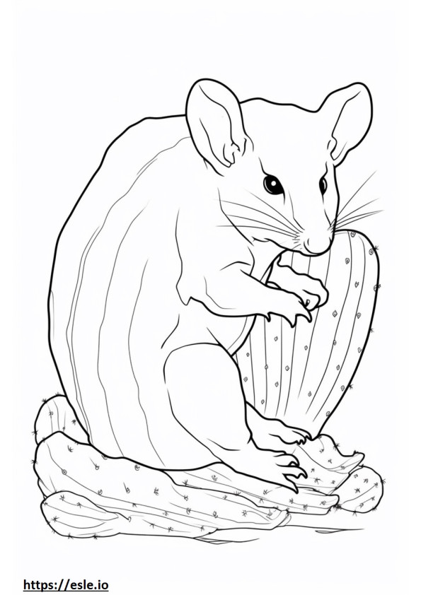 サボテンマウス 全身 ぬりえ - 塗り絵