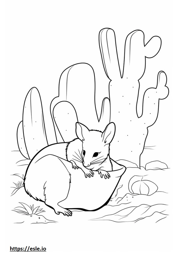 Bebé ratón cactus para colorear e imprimir
