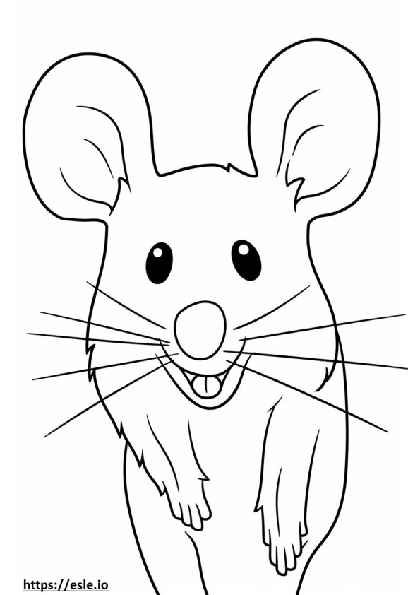 Cactus Mouse smile emoji coloring page