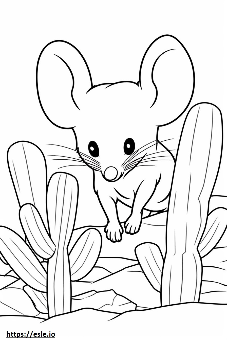 Cactus Mouse smile emoji coloring page