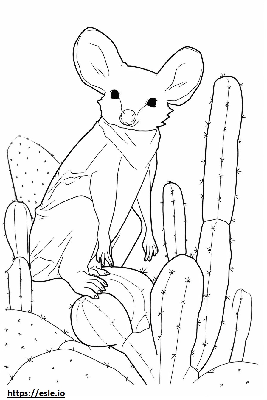 Kaktus-Maus-Cartoon ausmalbild