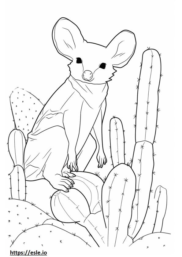Cactusmuis cartoon kleurplaat