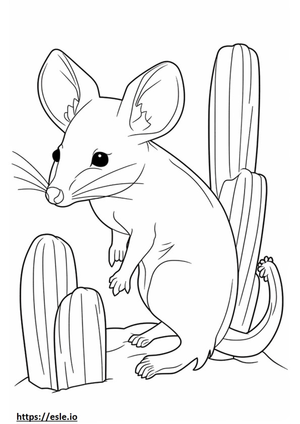 Cactus Mouse sarjakuva värityskuva