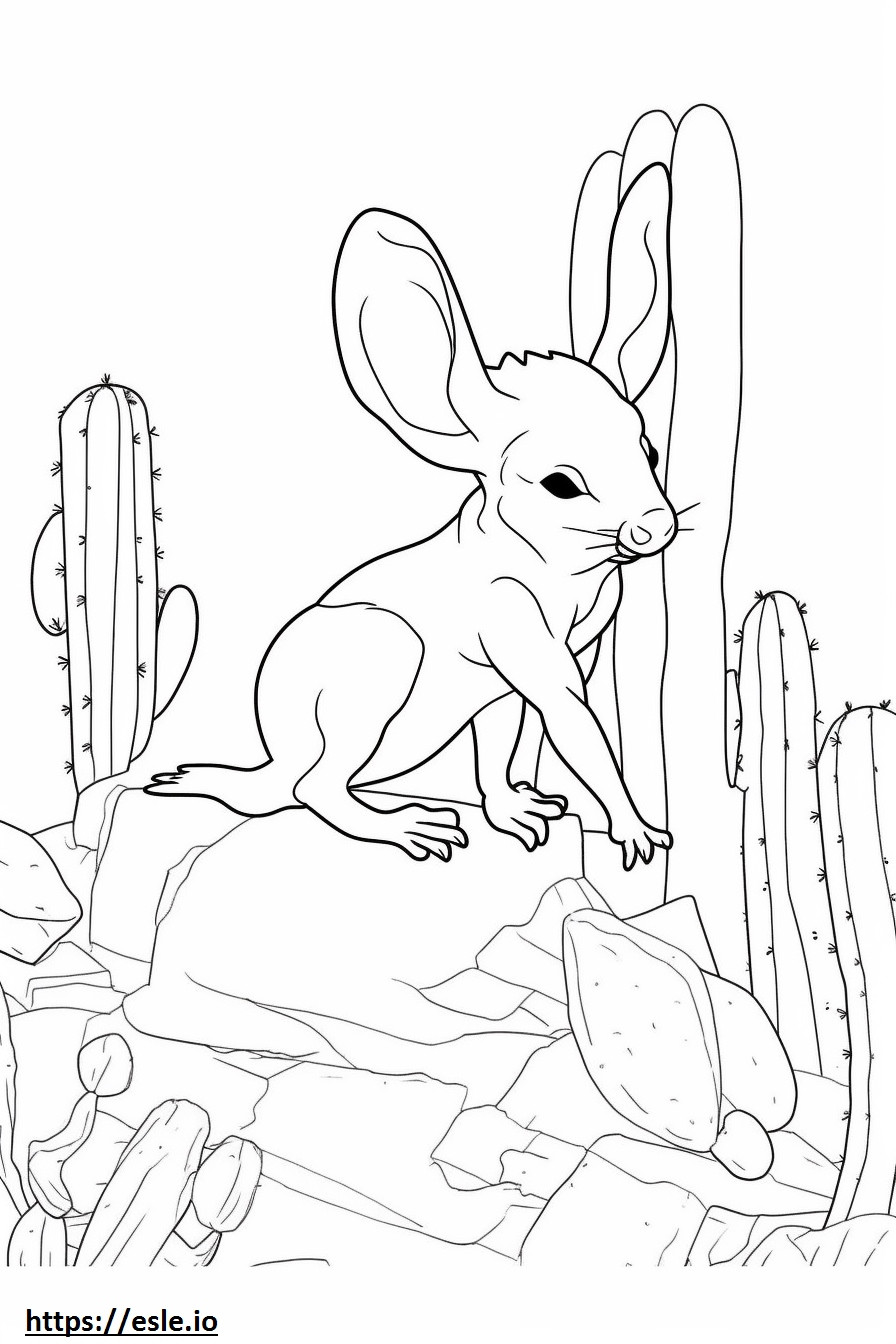 Coloriage Caricature de souris cactus à imprimer