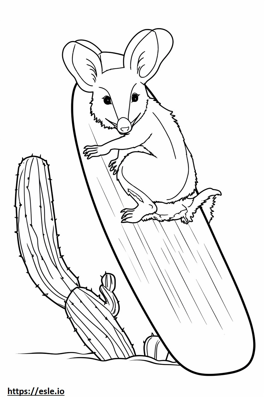 Cacto Rato fofo para colorir