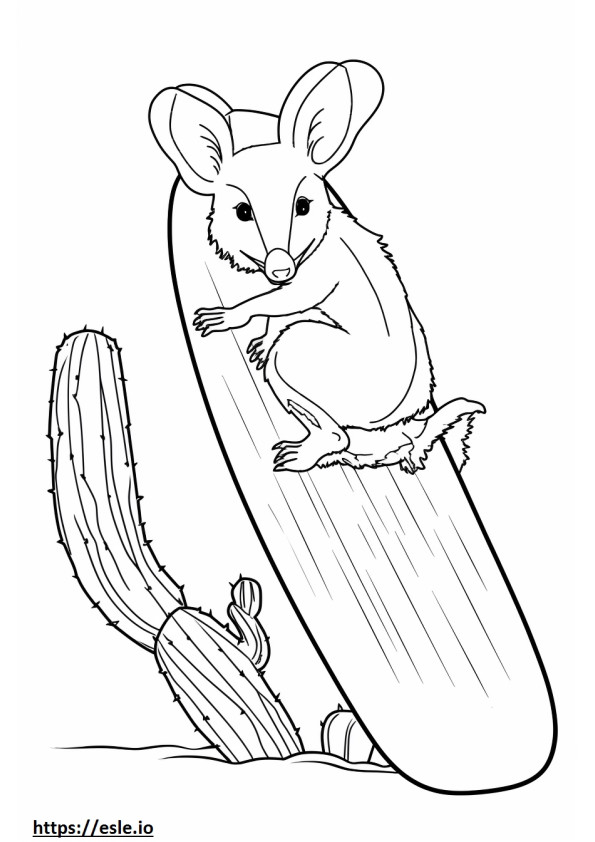 Kaktus Maus süß ausmalbild