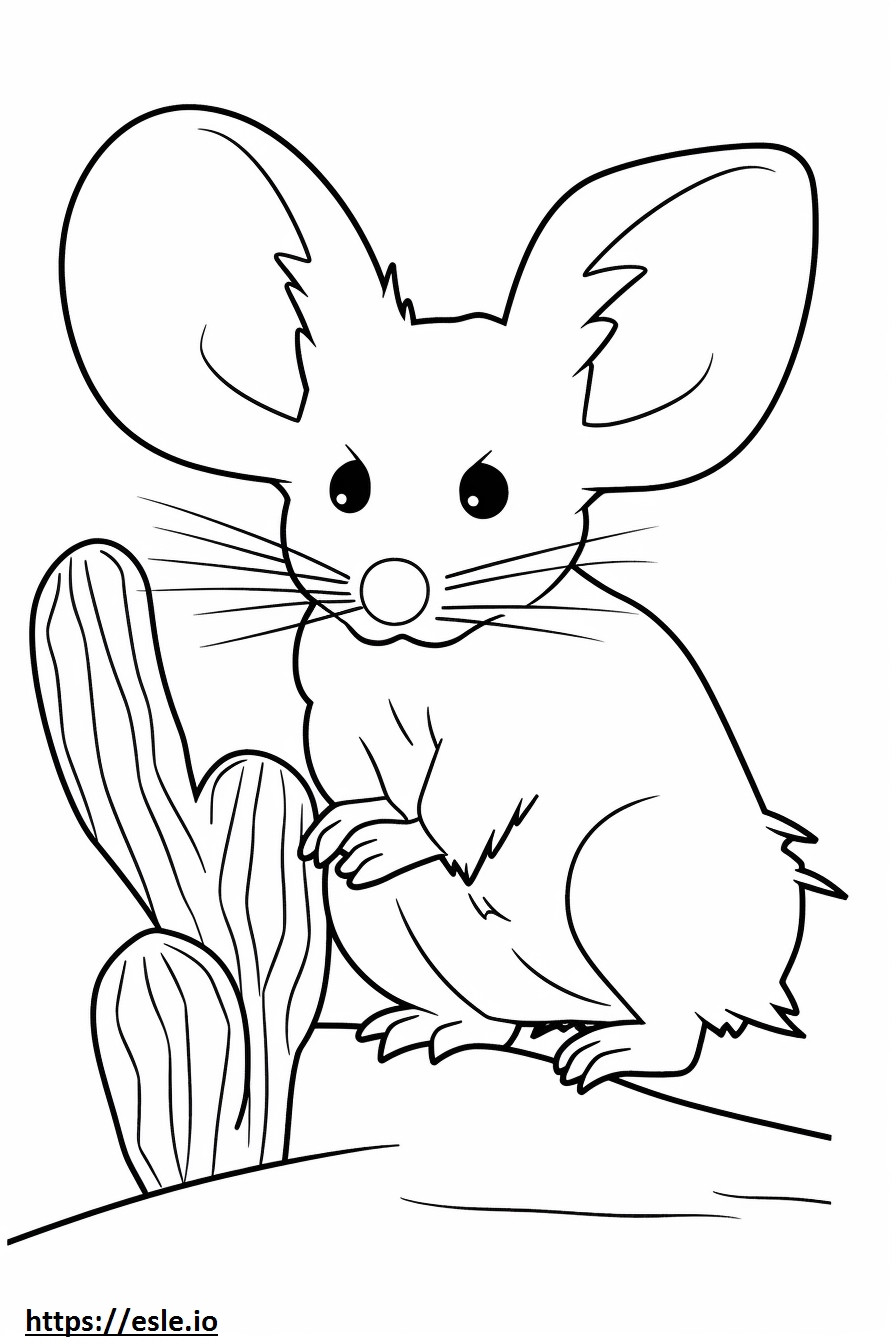 Cactus Mouse cute coloring page