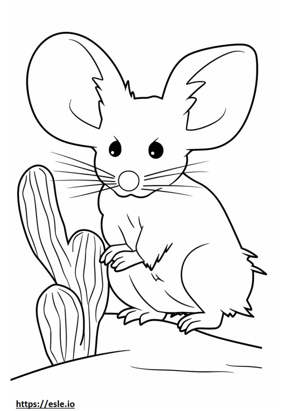サボテンマウスかわいい ぬりえ - 塗り絵