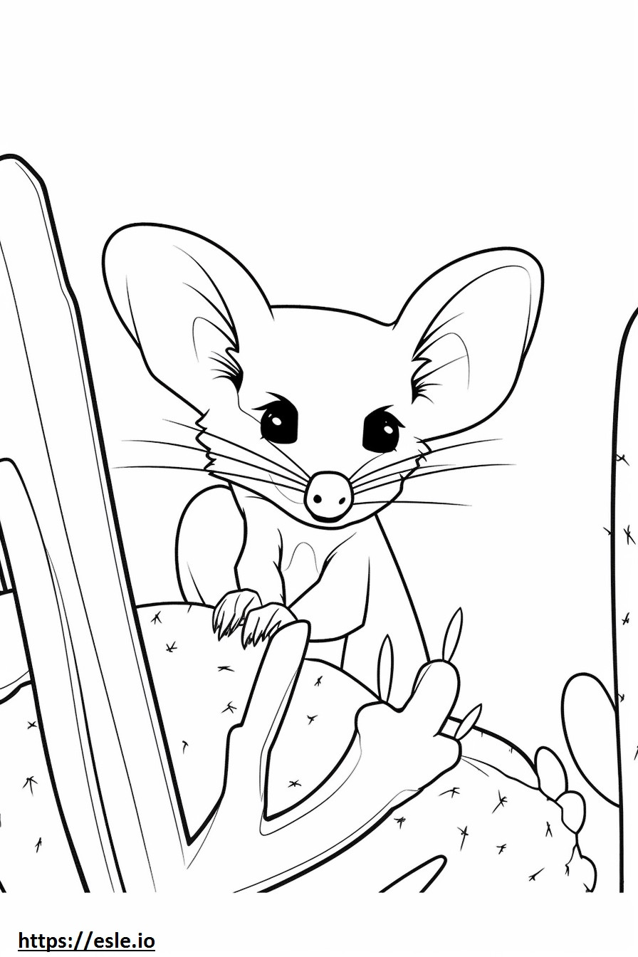 サボテンマウスかわいい ぬりえ - 塗り絵