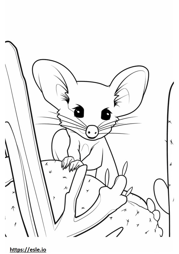 Cacto Rato fofo para colorir