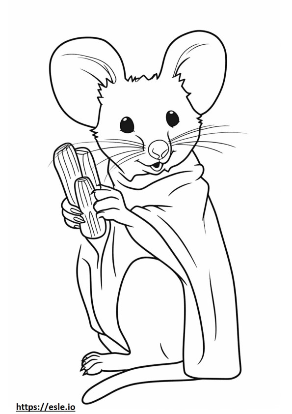 Cactus Mouse happy coloring page