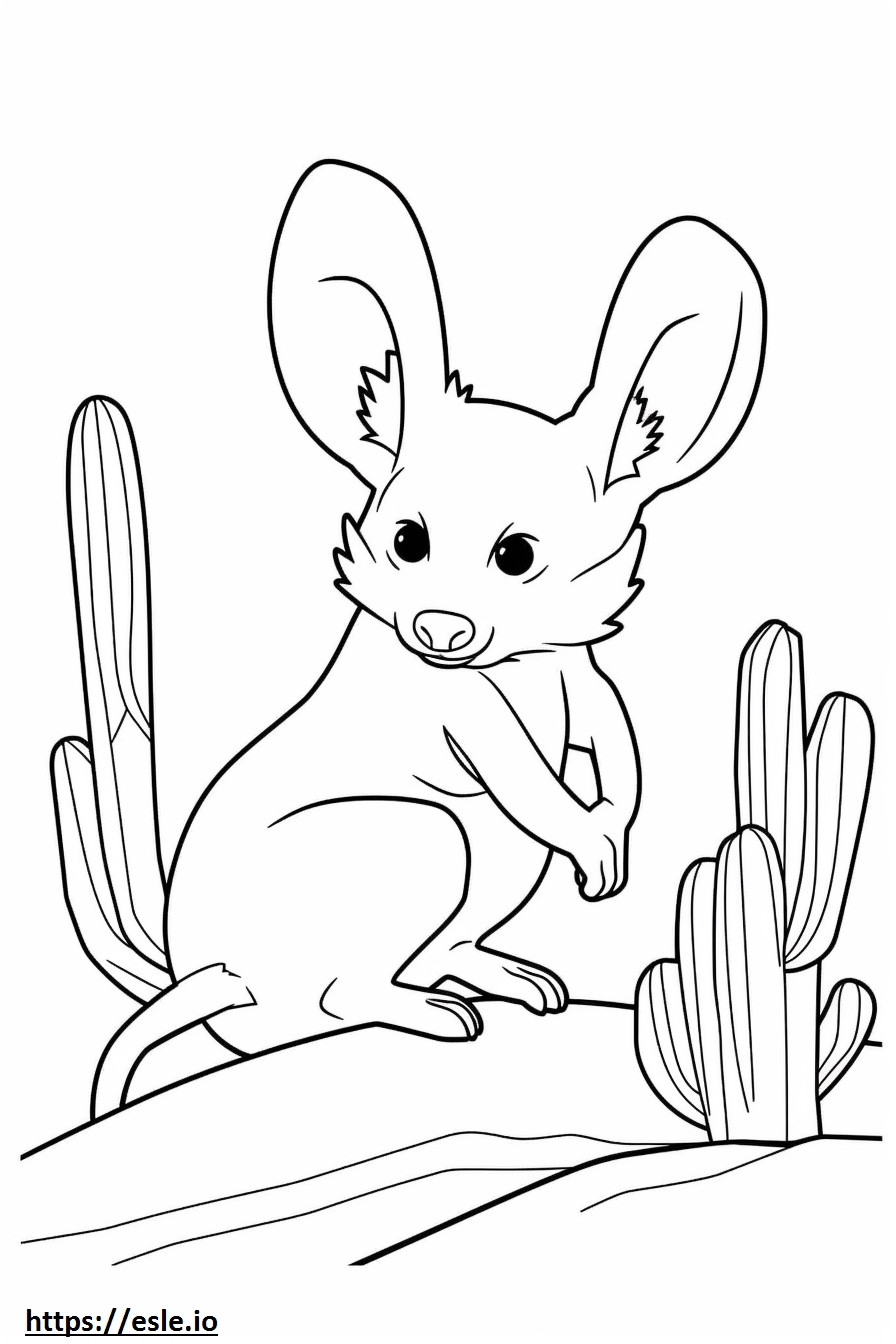 Cactus Ratón feliz para colorear e imprimir