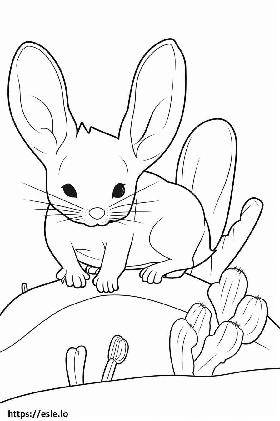 Cactus Mouse happy coloring page
