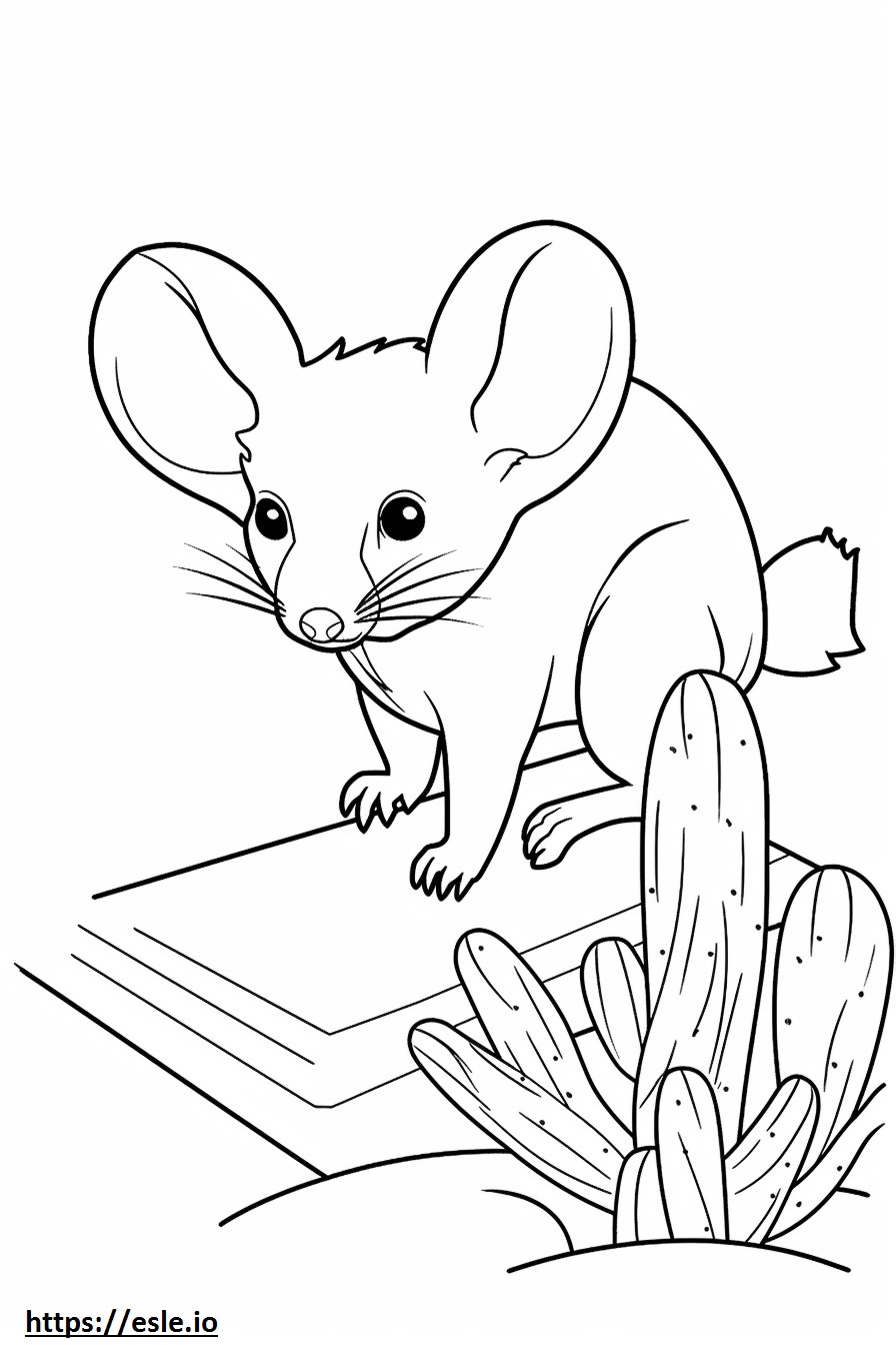 Kaktusowa Mysz szczęśliwa kolorowanka