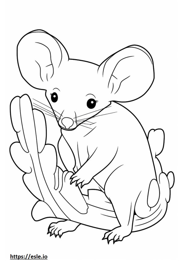 Cactus Mouse Playing coloring page