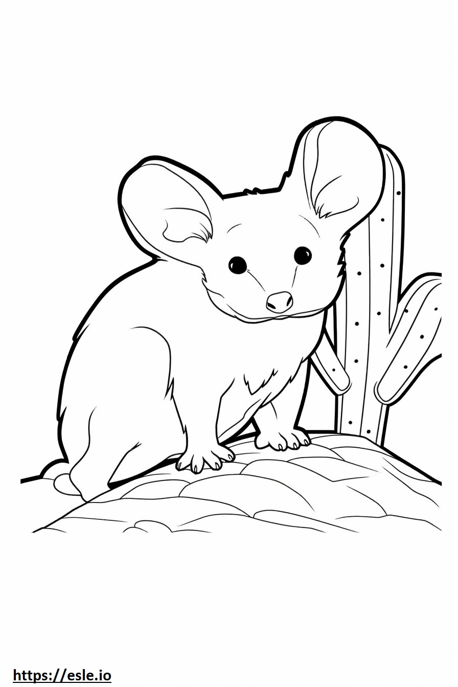 Cacto Rato Jogando para colorir